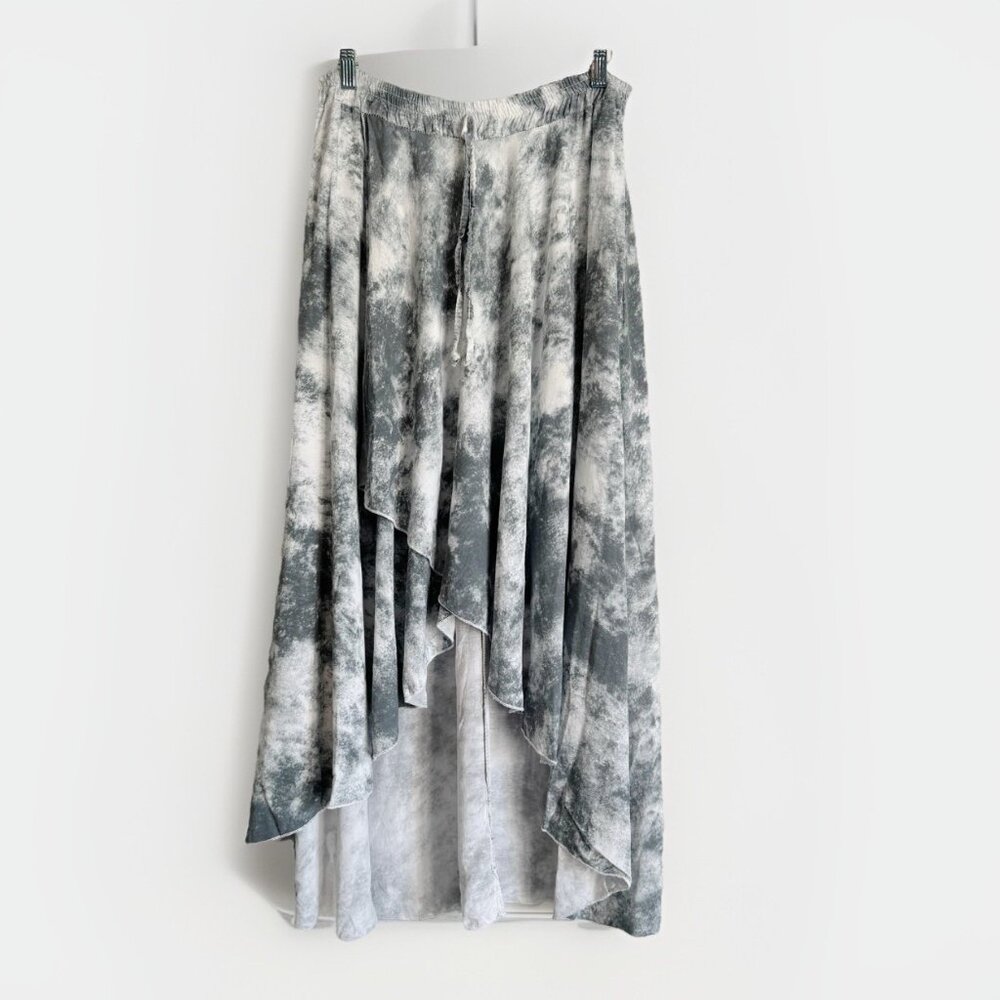 Alice Rinaldi Italy Gray Tie Dye Asymmetrical Waterfall Maxi Skirt Women’s Large